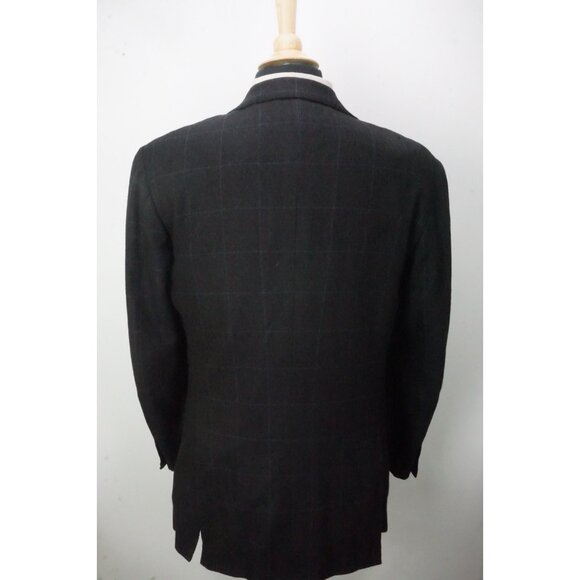 Kiton Cashmere Blend Charcoal Purple Windowpane Plaid Sport Coat Jacket 43 - Picture 5 of 7